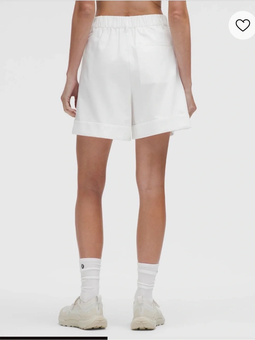 Lululemon High-Rise White Pleated  Shorts